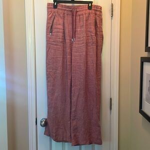 Athleta rose linen Retreat pants 16